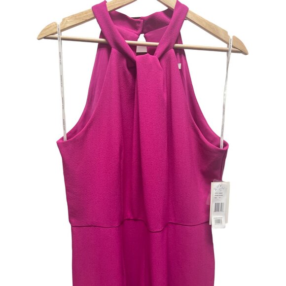 Julia Jordan NWT Knot Neck Neon Pink Halter Jumpsuit - Picture 6 of 10